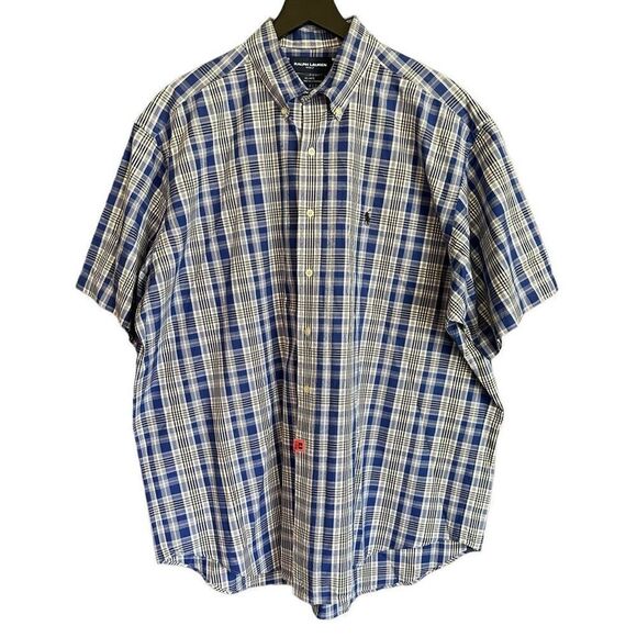 Ralph Lauren Golf Blake 100% Two Ply Cotton Oxford Plaid Sport Button Do… - Picture 1 of 8